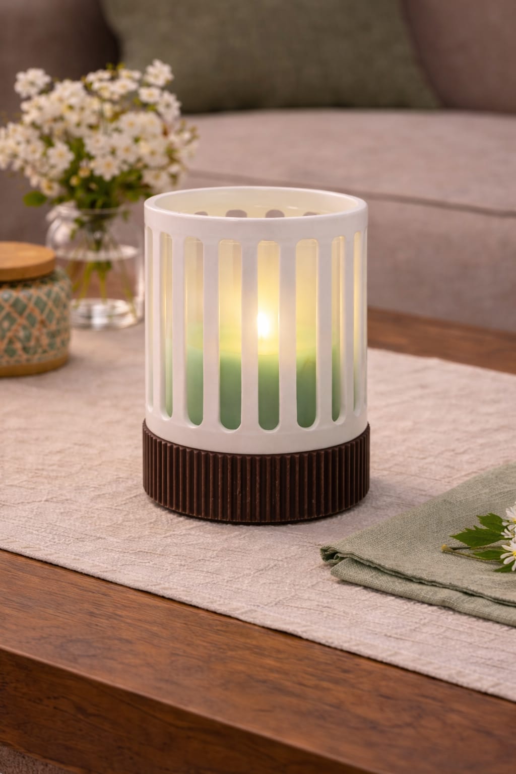 ANGELIKA - Windlicht Streifen mit 2 passenden Sockeln - Digitale 3D-Druckdateien (3MF-Format)